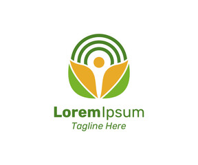 Green nature logo design template. Modern and simple logo for nature company