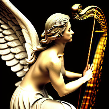 Angel & harp