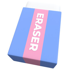 3d Eraser icon, for UI, poster, banner, social media post. 3D rendering