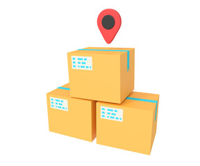 3d illustration of delivery package location