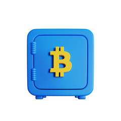 bitcoin safe box 3D Illustration