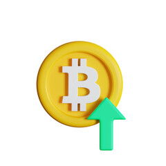 bitcoin rate high 3D Illustration