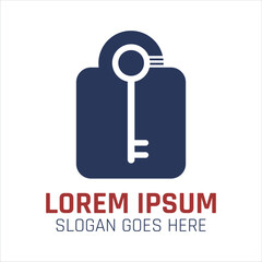 Key lock scurity logo concept design