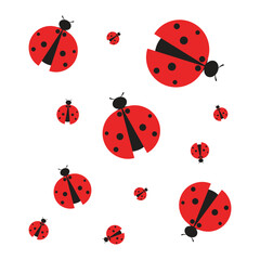 isolated background ladybug graphic design. Cute beetle simple flat design.