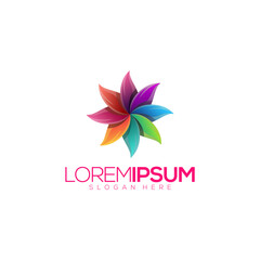 Obraz premium Awesome Colorful Flowers Premium Logo Vector