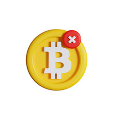 remove bitcoin 3D Illustration