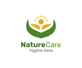 Green nature logo design template. Modern and simple logo for nature company