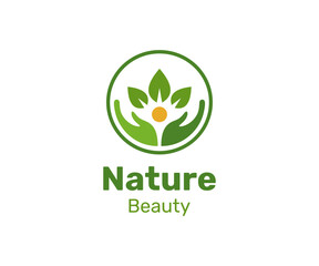 Green nature logo design template. Modern and simple logo for nature company