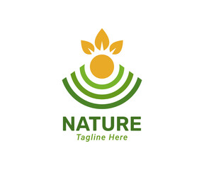 Green nature logo design template. Modern and simple logo for nature company
