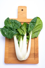 Young organic white bok choy or bak choi Chinese cabbage ready to cook