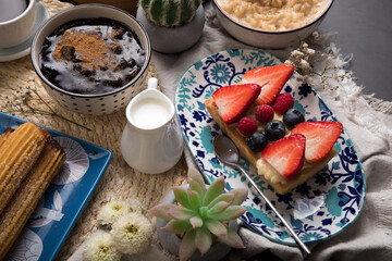 Assorted peruvian desserts peru sweet food buffet table brunch