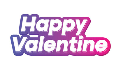Happy valentine text effect 3D design editable. purple and pink gradations. vector illustration.