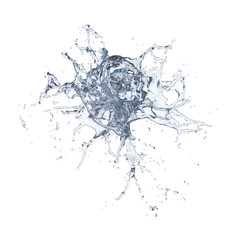 Water splash isolated transparent background 3d rendering
