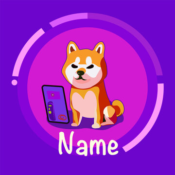 Vector illustration, a logo for an mobile app, Shiba dog
