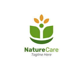 Green nature logo design template. Modern and simple logo for nature company