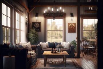 Fototapeta premium cozy living room interior