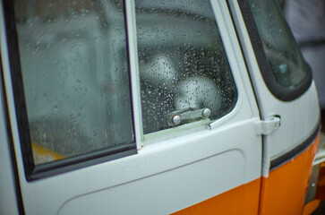 rainy van window