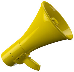 3d yellow megaphone on isolate background