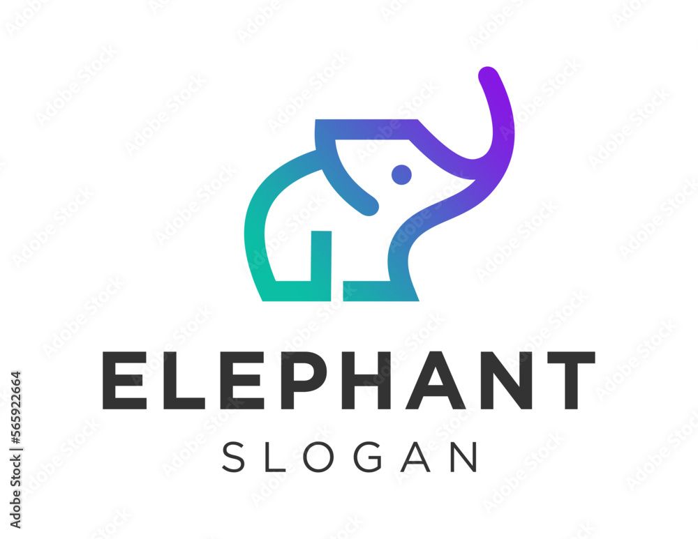Poster logo about elephant on a white background. created using the coreldraw application.