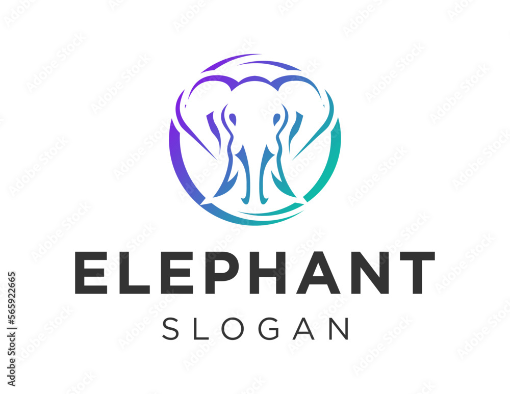 Poster logo about elephant on a white background. created using the coreldraw application.