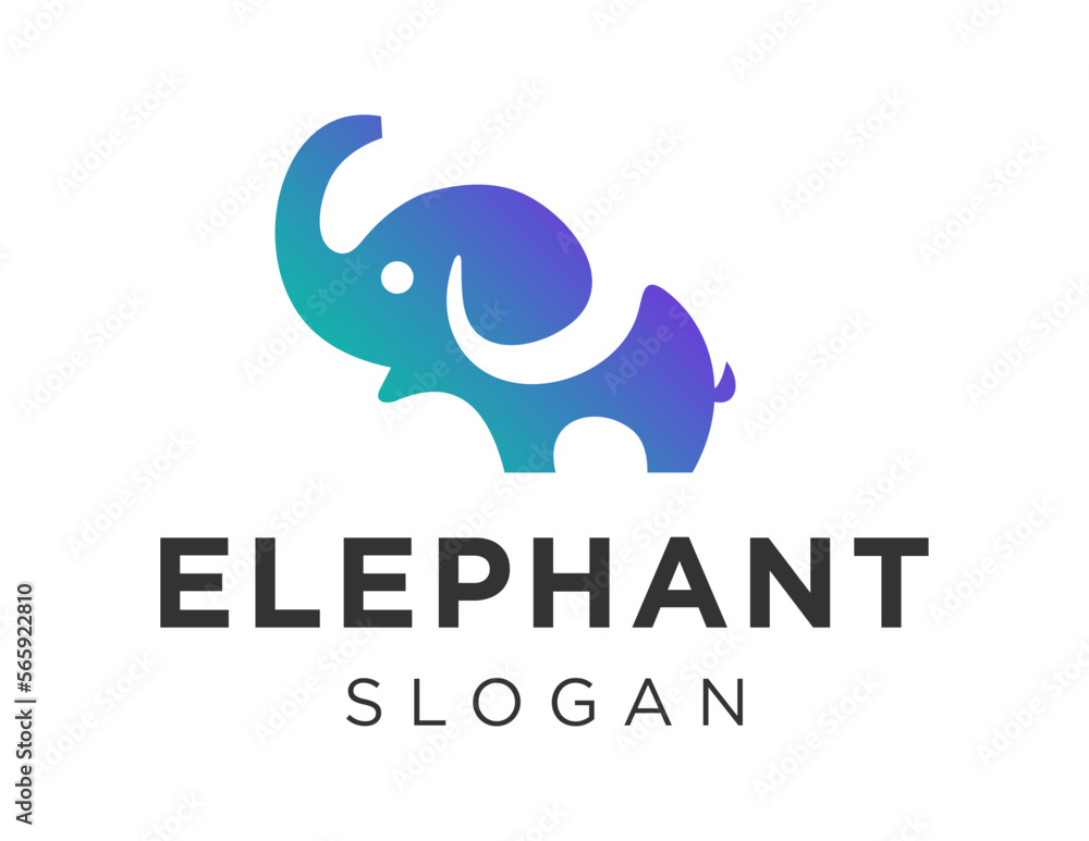 Poster logo about elephant on a white background. created using the coreldraw application.