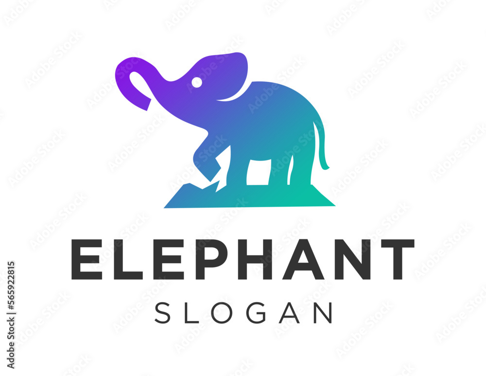 Poster logo about elephant on a white background. created using the coreldraw application.