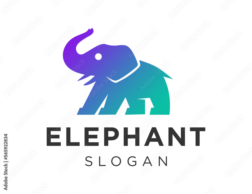 Poster logo about elephant on a white background. created using the coreldraw application.