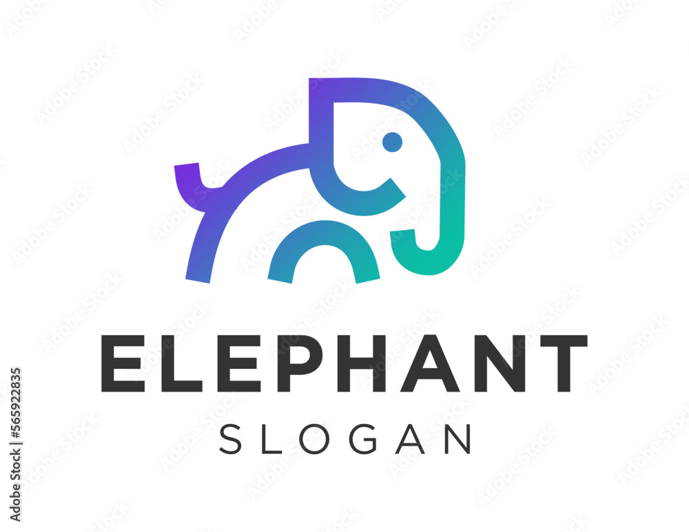 Poster logo about elephant on a white background. created using the coreldraw application.