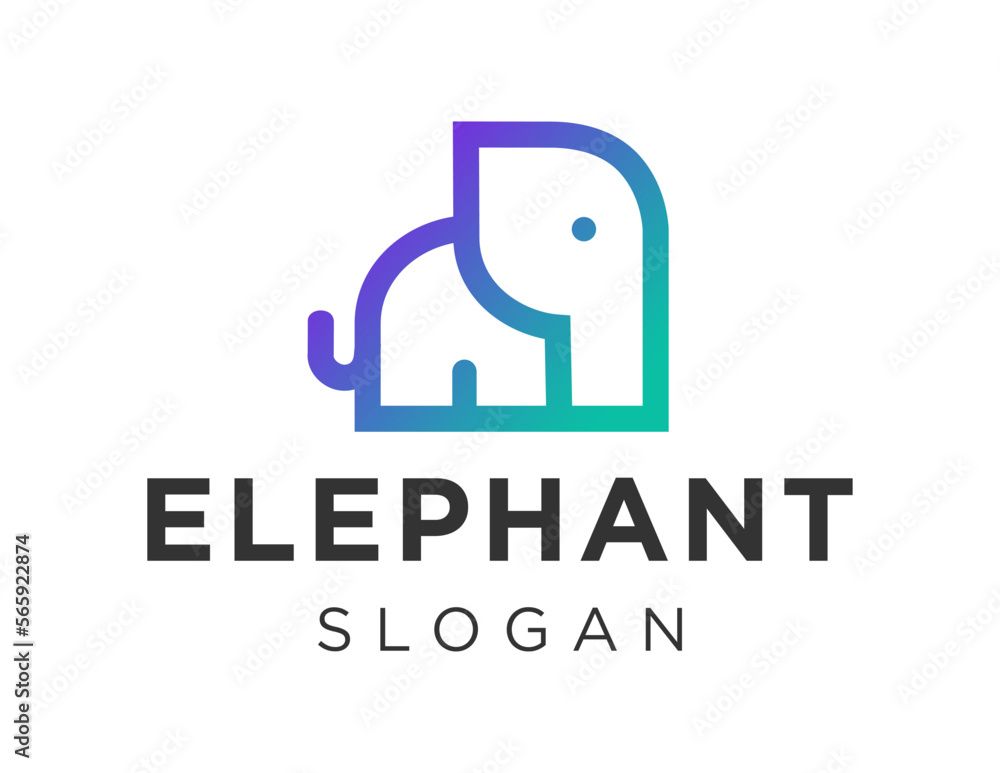 Poster logo about elephant on a white background. created using the coreldraw application.