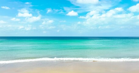 Phuket Thailand on January 2023. Beautiful tropical beach sea wipeout tourist blue ocean sea blue sky background - Powered by Adobe