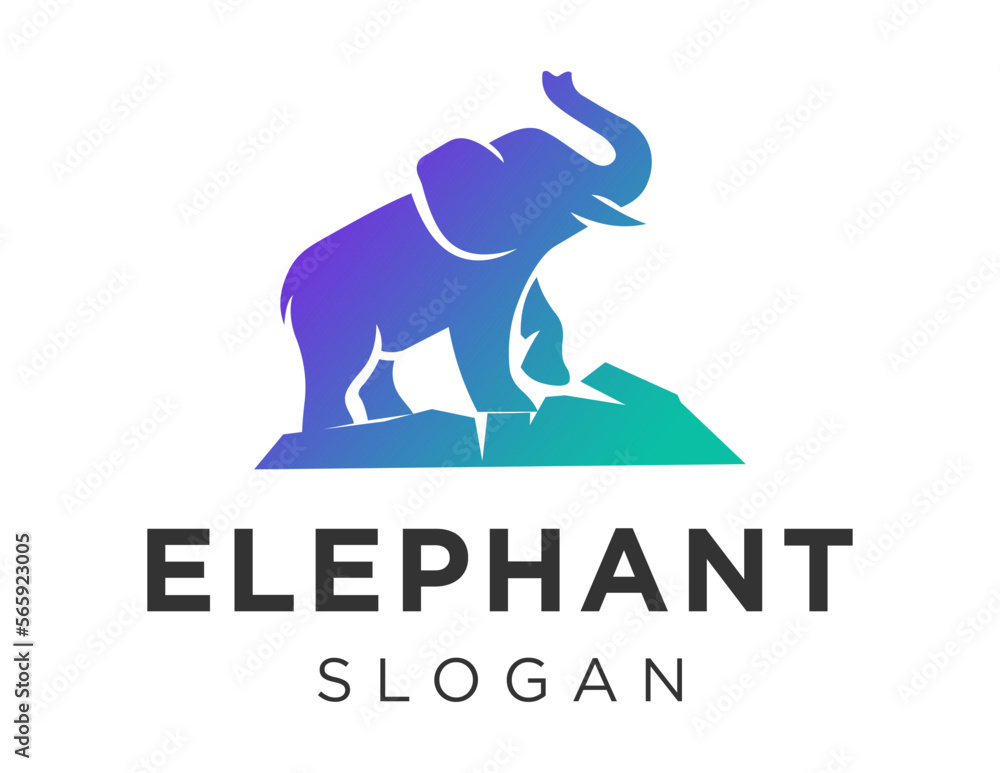 Poster logo about elephant on a white background. created using the coreldraw application.