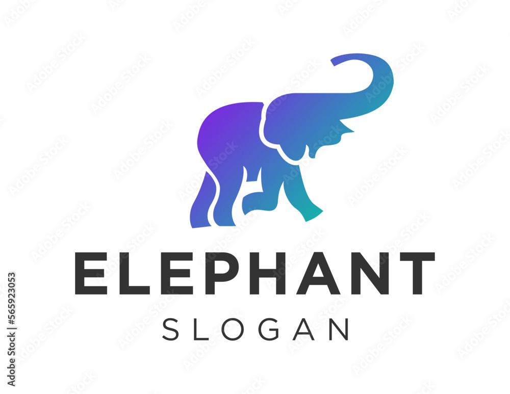 Poster logo about elephant on a white background. created using the coreldraw application.