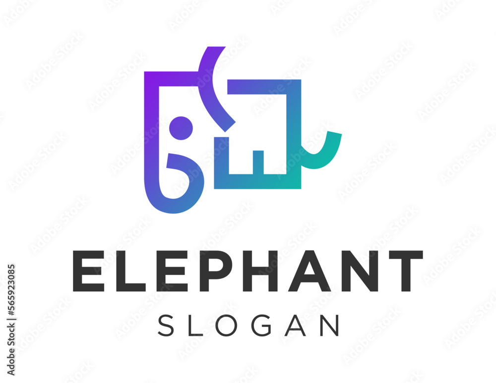 Poster logo about elephant on a white background. created using the coreldraw application.