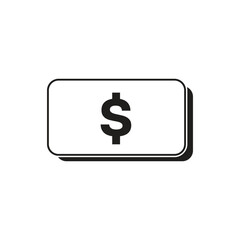 USA Dollar currency icon, Flat design. money payment, dollar sign