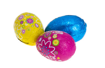 chocolate easter eggs in foil