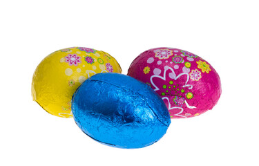 chocolate easter eggs in foil