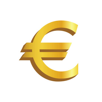 Euro Currency gold 3D icon. vector illustration.