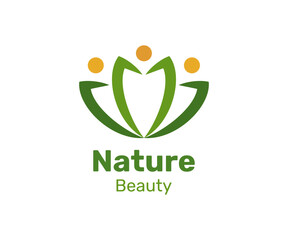 Green nature logo design template. Modern and simple logo for nature company