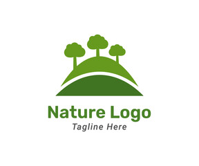 Green nature logo design template. Modern and simple logo for nature company