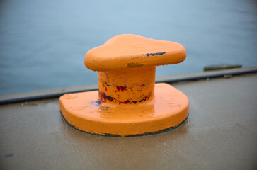 large orange dock cleat 