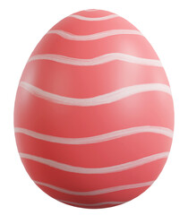 Red painting easter egg, 3d rendering