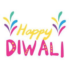 Obraz premium Greating 1 Diwali Sticker Color 2D Illustration