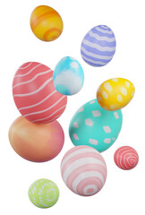 Colorful painting easter egg, 3d rendering
