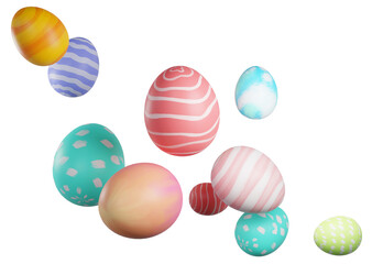Colorful painting easter egg, 3d rendering