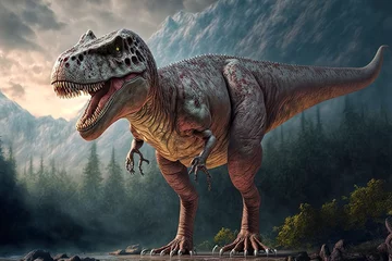 Gordijnen Tyrannosaurus rex also known as T Rex - AI Generative © Jim Vallee