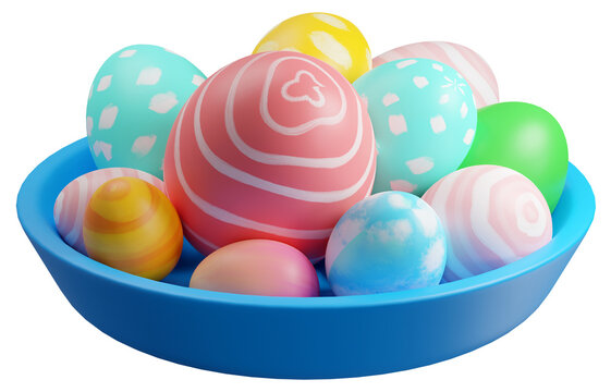 Colorful painting easter egg, 3d rendering