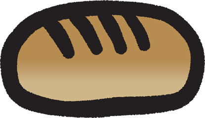 おいしそうなコッペパンのかわいいシンプルな手書き風カラーイラスト