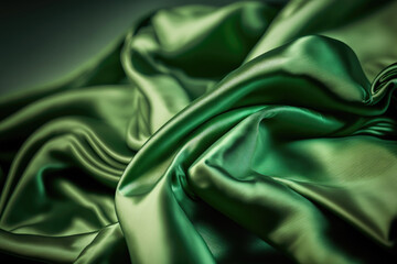 Obraz premium green silk made by generative ai