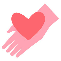 Hand Valentine Sticker Color 2D Illustration