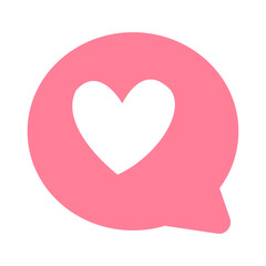 Love Chat Valentine Sticker Color 2D Illustration